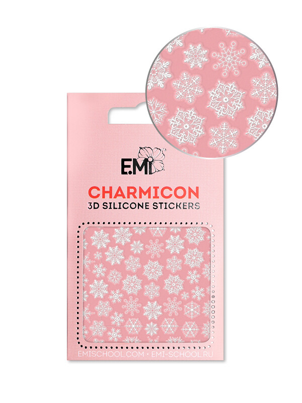 Charmicon 3D Silicone Stickers #150 Snowflakes White