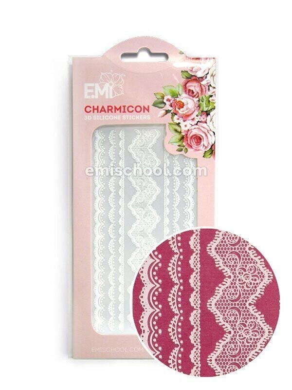 Charmicon 3D Silicone Stickers Lace White