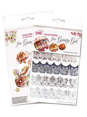 Naildress Slider Design for Gemty Gel English Silver