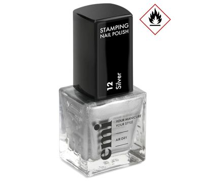Nail Polish for Stamping #12 Silver, 9 ml.