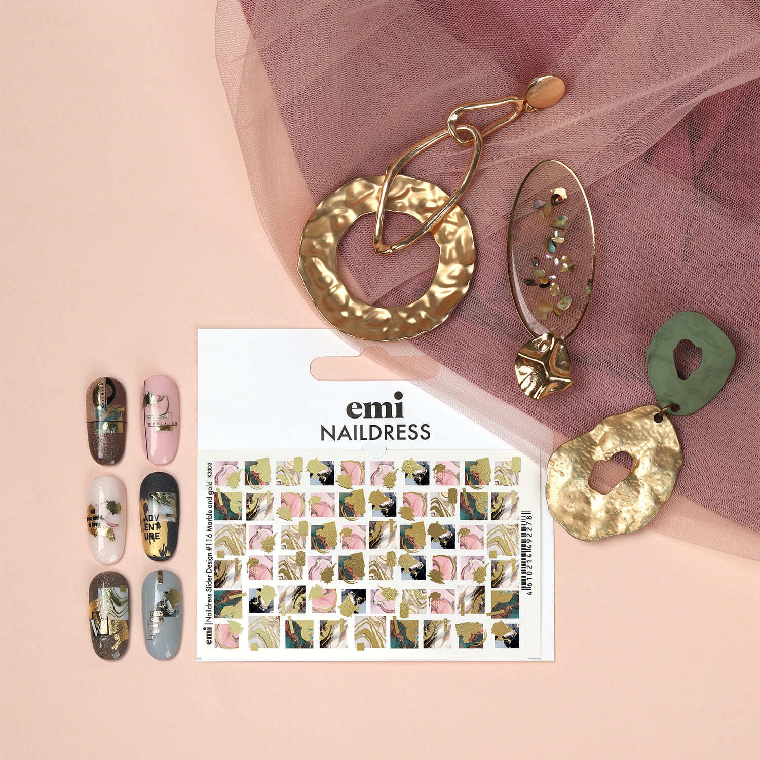 Naildress Slider Design #116 Marble and gold
