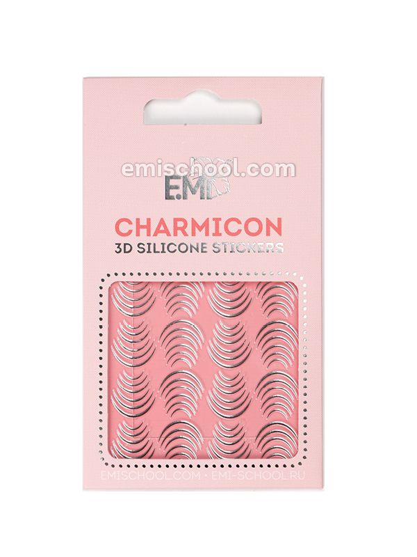 Charmicon 3D Silicone Stickers #116 Lunula Silver