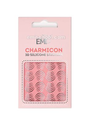 Charmicon 3D Silicone Stickers #116 Lunula Silver