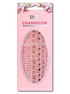 Charmicon 3D Silicone Stickers #51 Words Gold/Silver
