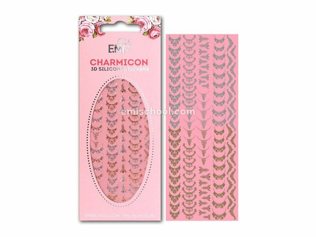 Charmicon 3D Silicone Stickers Lunula MIX  #5 Gold/Silver