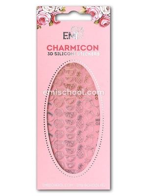 Charmicon 3D Silicone Stickers #45 Tropical Fruits Gold/Silver