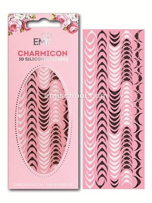 Charmicon 3D Silicone Stickers Lunula #10 Black/White