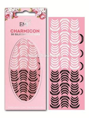 Charmicon 3D Silicone Stickers Lunula #14 Black/White