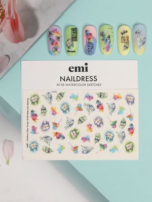 Naildress Slider Design #108 Watercolor Sketches