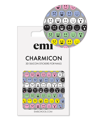 Charmicon 3D Silicone Stickers #197 Сolored Smiles