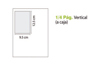 Contratación Publicidad 1/4 de página, coste por edición  12 x 6 cm aprox.