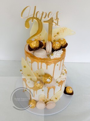 Gold drip Buttercream 2 tier cake
