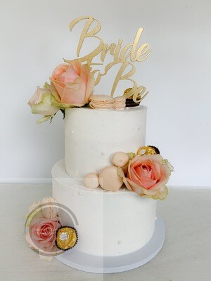 Buttercream & Pearls Bridal shower 2 tier Cake