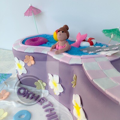 Pool Party Single tier Cake