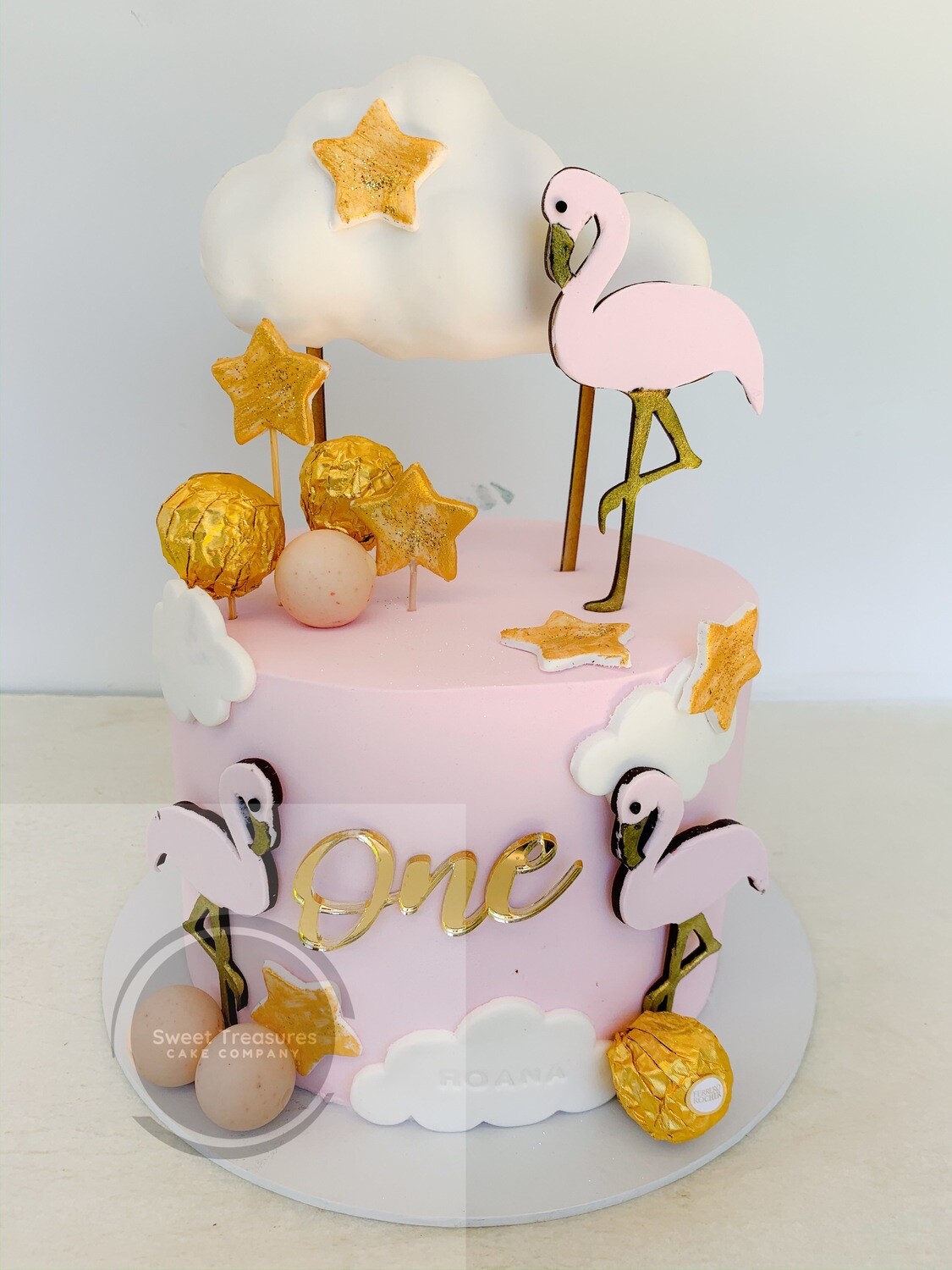 Flamingo Single tier Cake