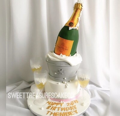 Veuve Clicquot 3 tier birthday cake