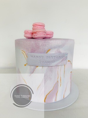 Marbled Fondant Single tier Cake