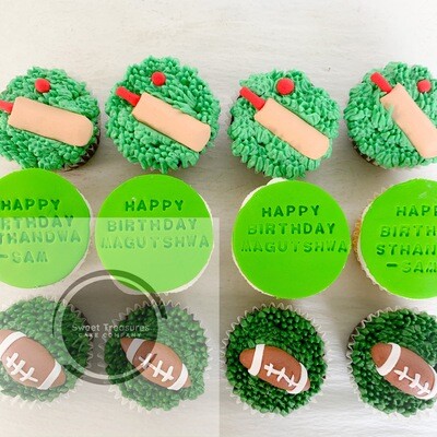 Rugby / Cricket themed cupcakes