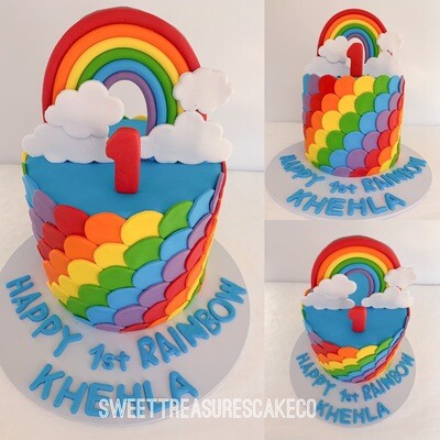 Rainbow Single tier Cake