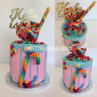 Candy drip Single tier cake
