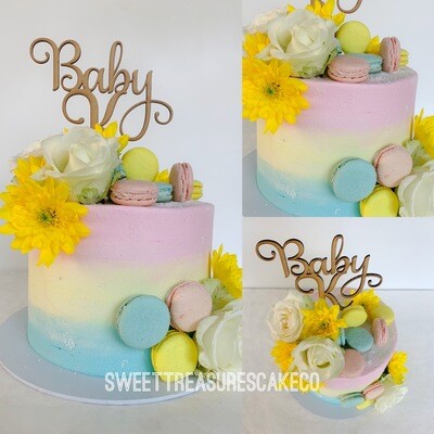 Buttercream babyshower Single tier cake
