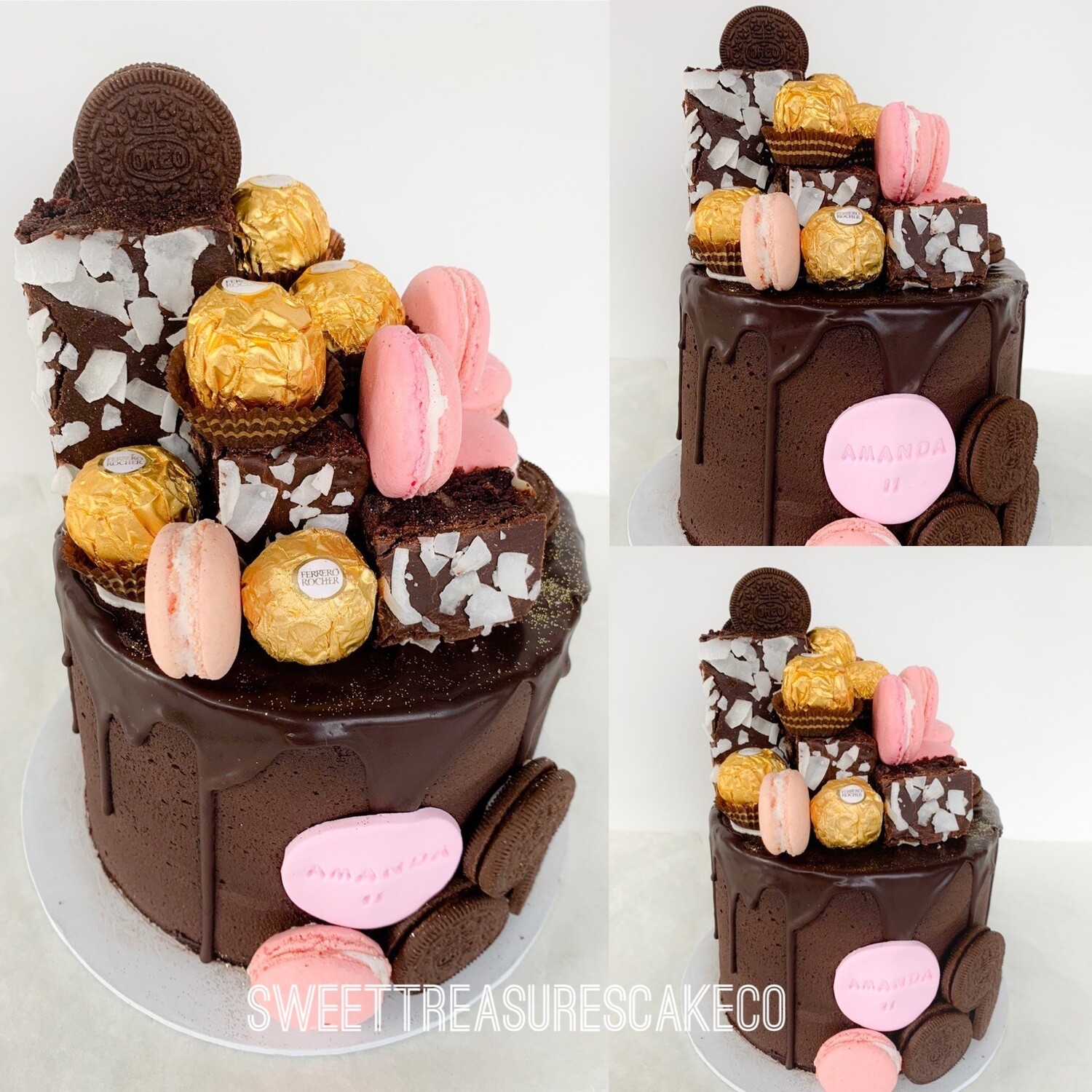 Chocolate drip Single tier cake