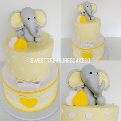 Elephant 2 tier Cake