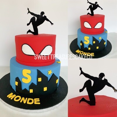 Spiderman 2 tier Cake