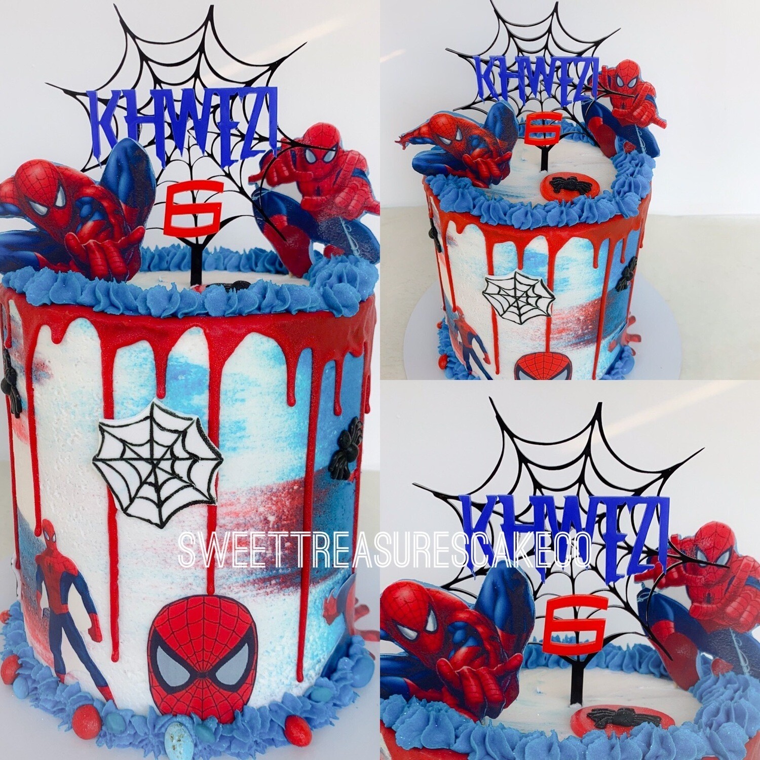 Spiderman drip Single tier cake