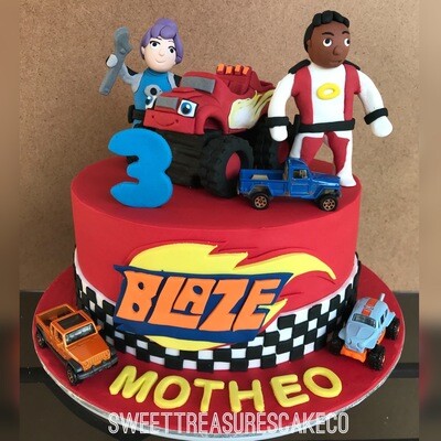 Blaze Single tier Cake