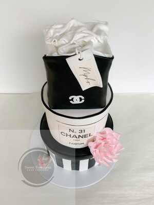 3 tier Chanel Inspired Birthday Cake
