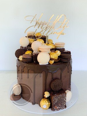 Chocolate drip Single tier cake