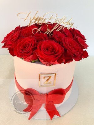 Box of roses Single tier Cake