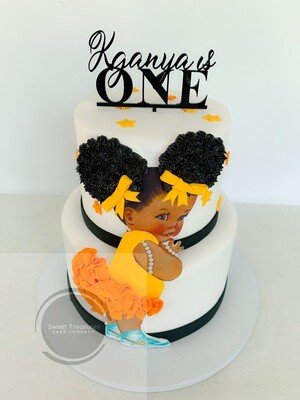 Afro baby 2 tier cake