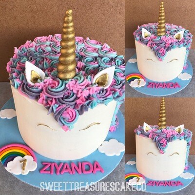 Unicorn Inspired Single tier cake