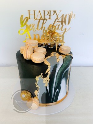 Marbled Fondant Single tier cake