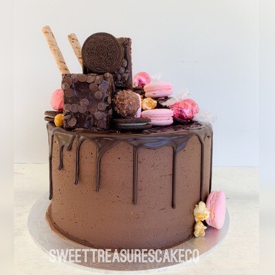 Chocolate drip Single tier cake