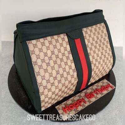 Gucci Bag inspired Single tier Cake