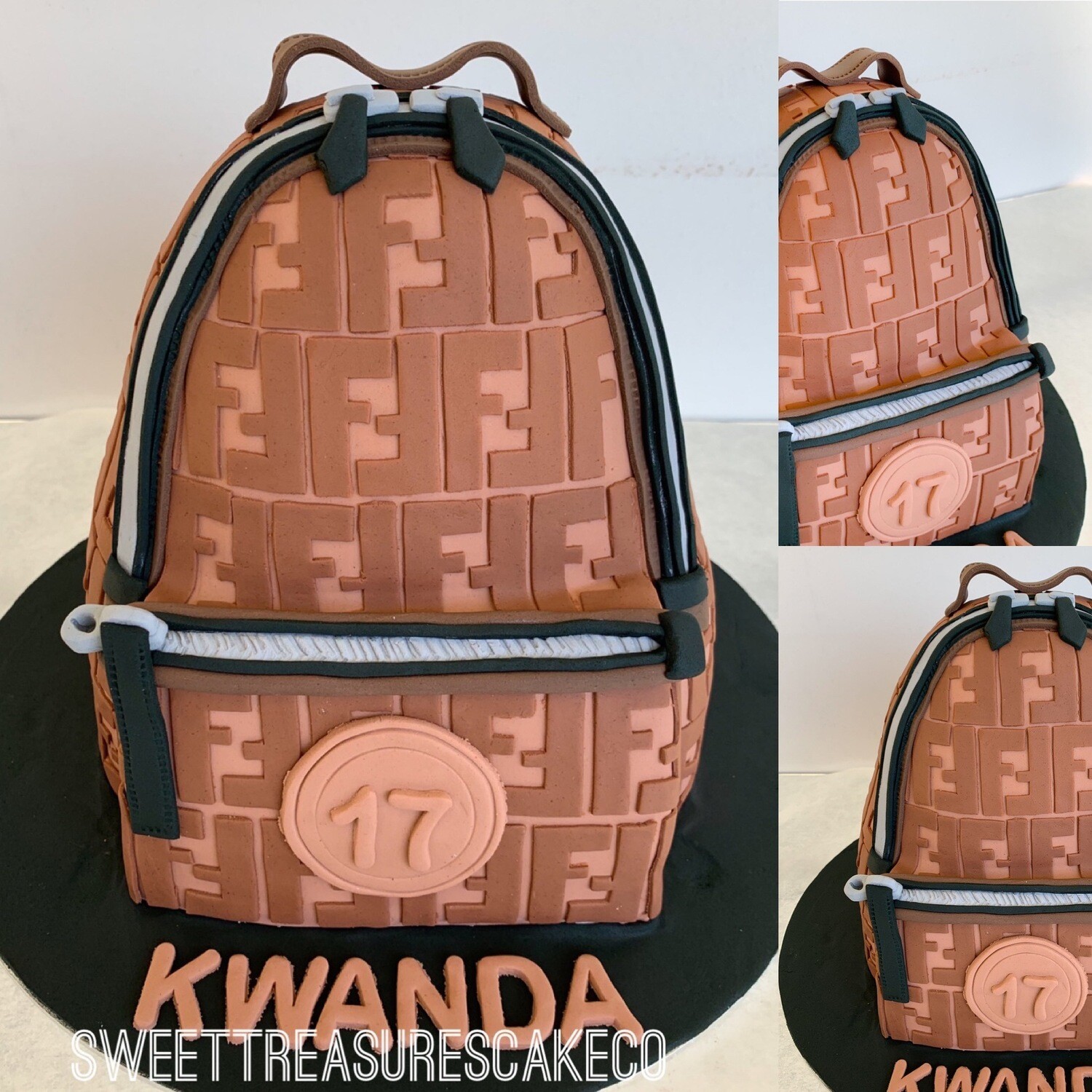 3d Fendy Backpack Single tier Cake