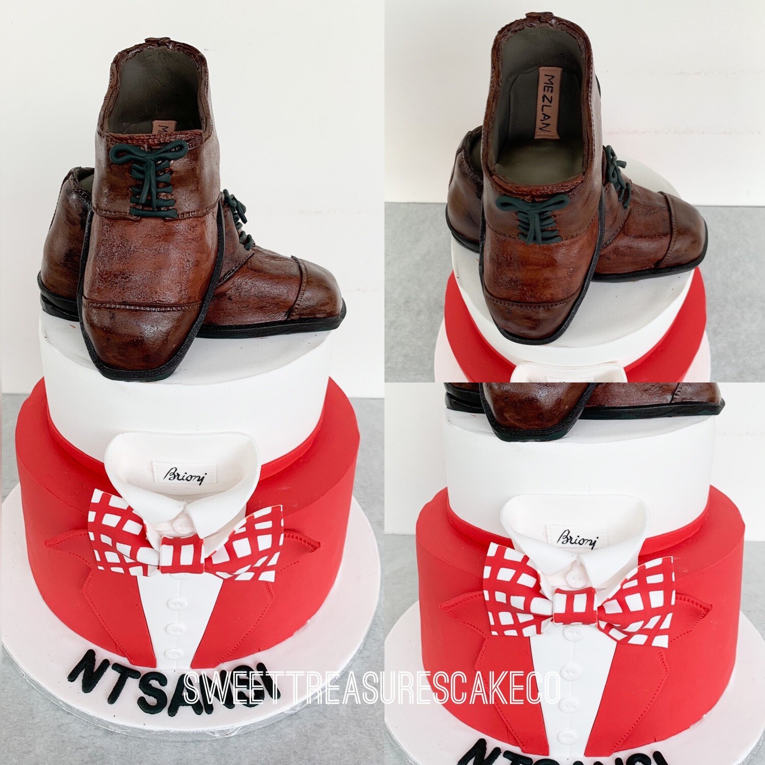 Gents Suit and Shoes 3 tier cake