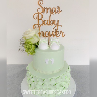Mint babyshower 2 tier Cake