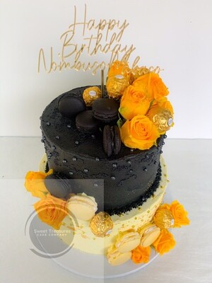 Pearled Buttercream 2 tier cake