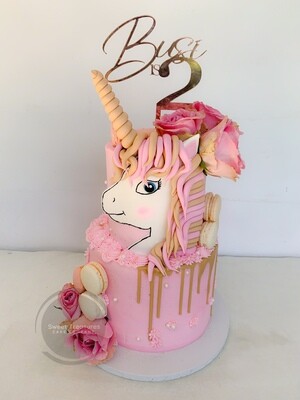 Unicorn drip 2 tier cake
