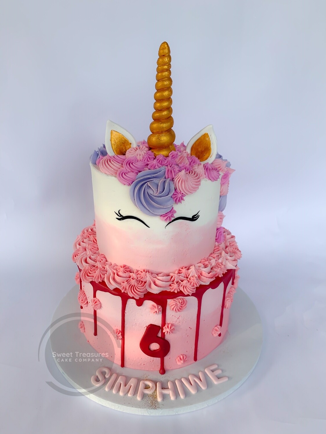 Unicorn drip 2 tier Cake