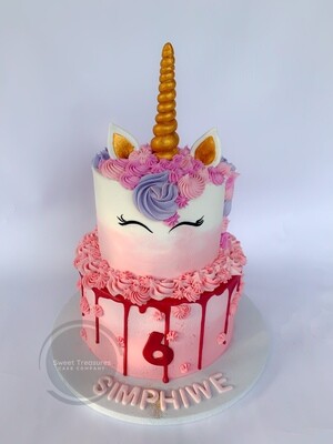 Unicorn drip 2 tier Cake