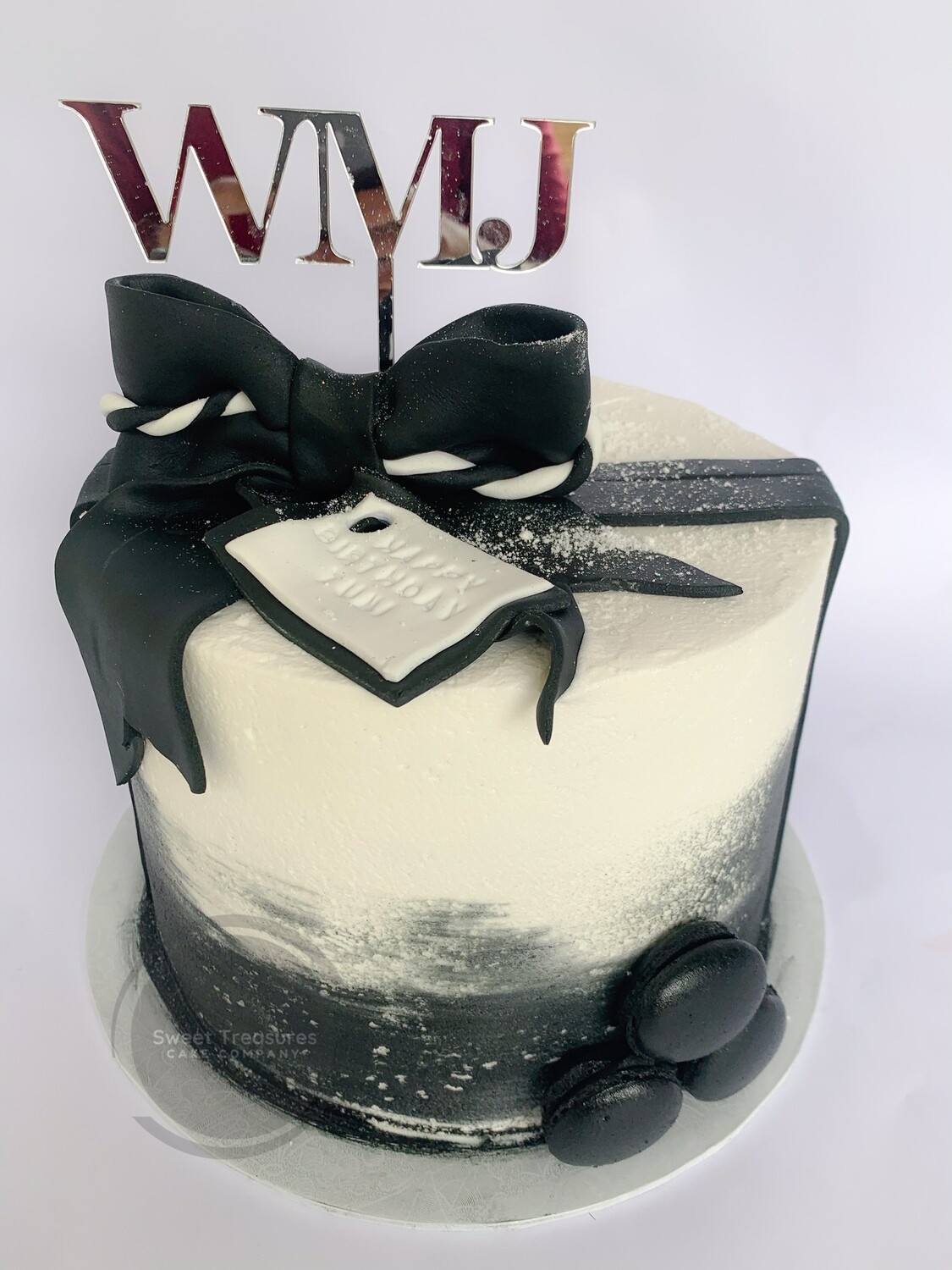 Black and white Man Single tier Cake