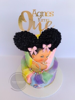 Afro baby 2 tier cake