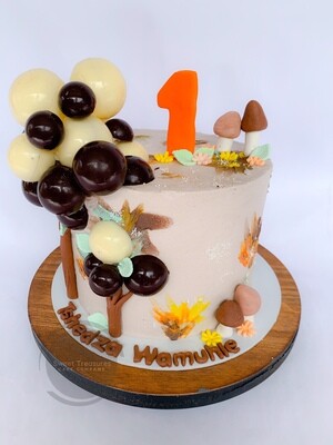 Single tier chocolate spheres birthday Cake