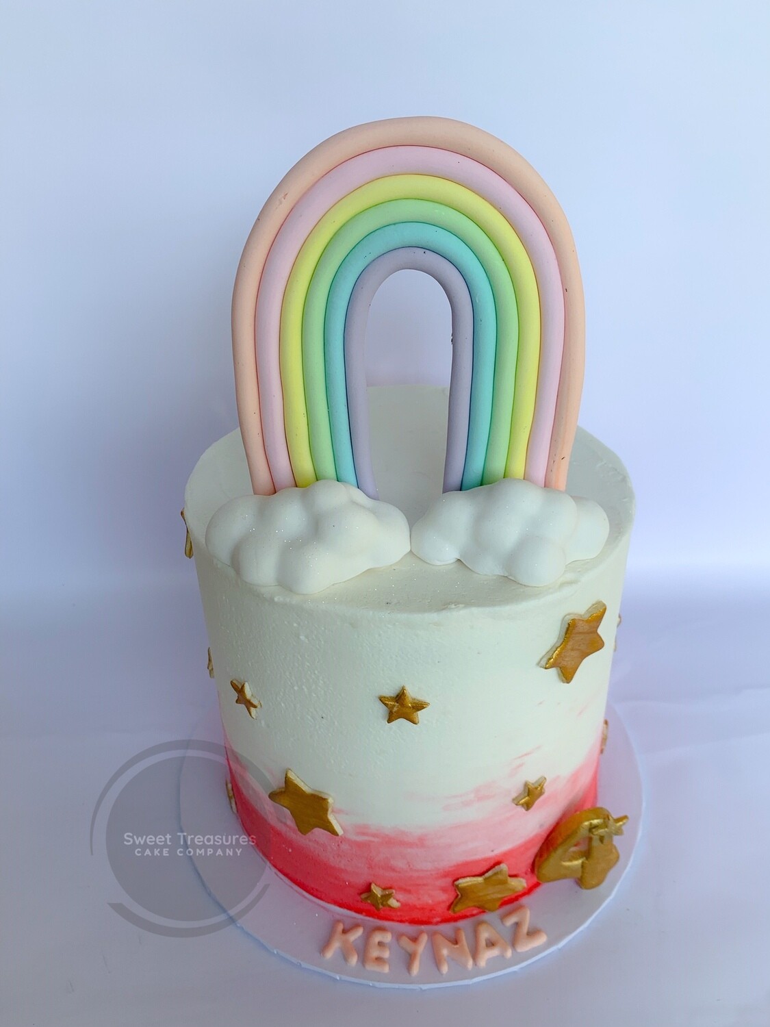 Rainbow Delight Single tier cake