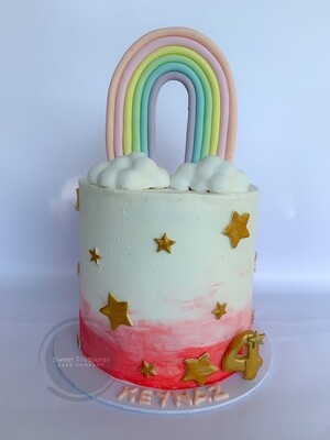 Rainbow Delight Single tier cake